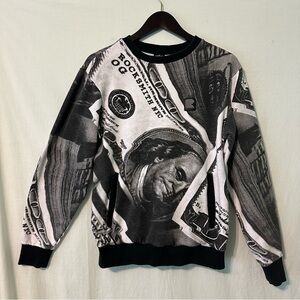 RockSmith Ben Franklin Black White Sweatshirt Men’s Size Small  Preowned  GUC